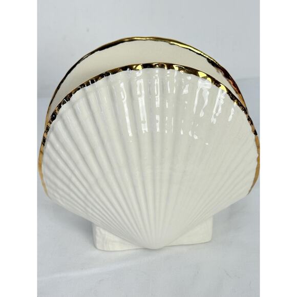 Home Decor Shell Shaped Ceramic Napkin Holder - Picture 4 of 8